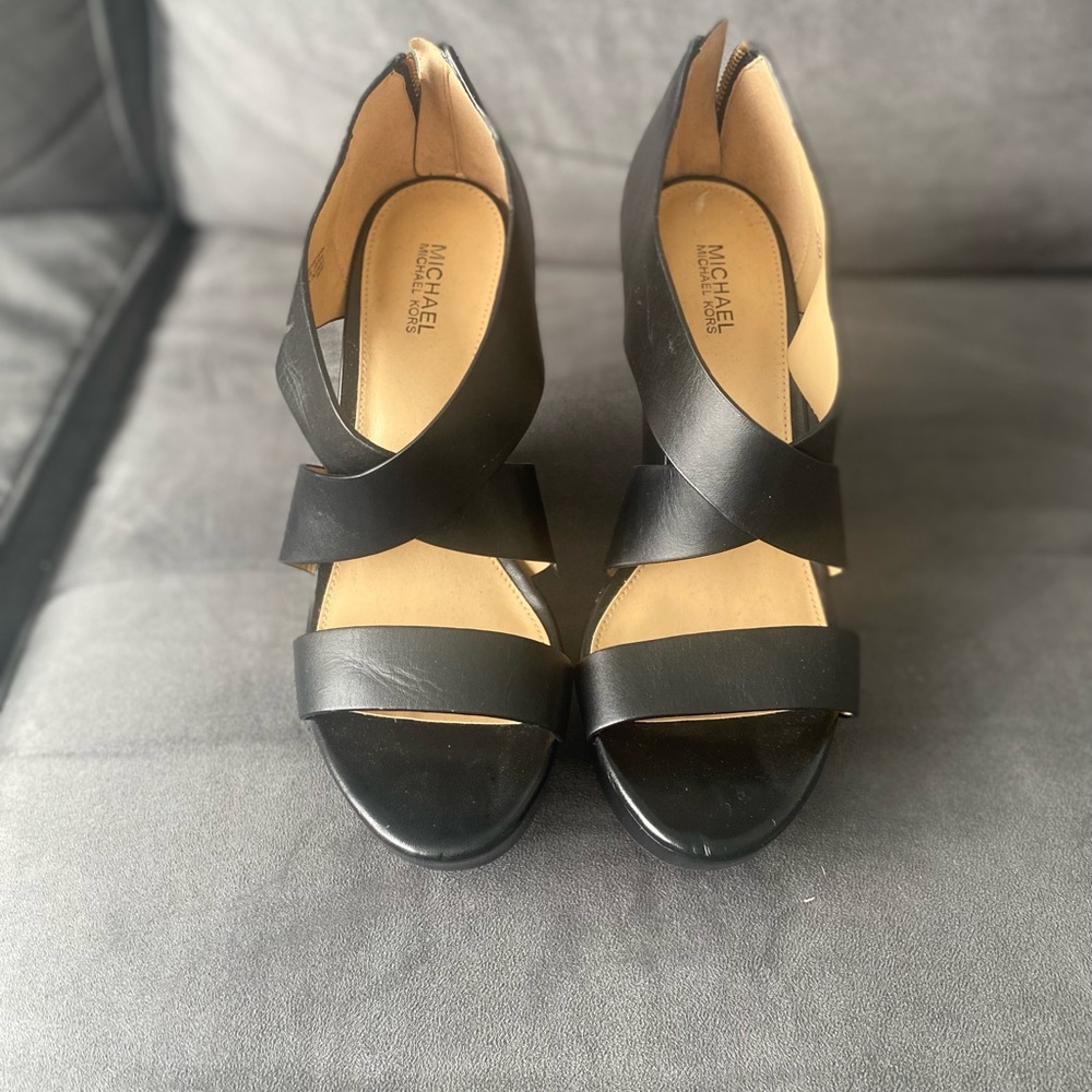 Michael Kors Black Wedges *like new*